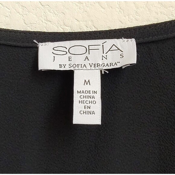 Sofia Jeans by Sofia Vergara Black Tiered Faux Wrap Dress - Picture 2 of 11